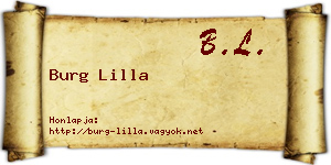Burg Lilla névjegykártya